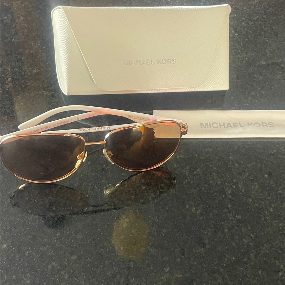 Michael Kors Gold and Brown Sunglasses